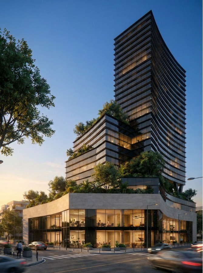 office with parking New Cairo, serviced office Fifth Settlement, مكتب تشطيب كامل